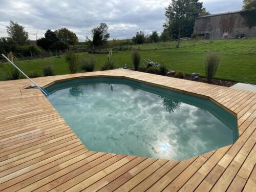 Terrasse Robinie 80mm bombiert