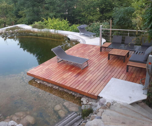 Terrassendiele Robinie 26x80 geoelt